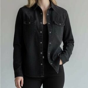 Zara Woman’s Charcoal Button Down Relax Fit Shirt